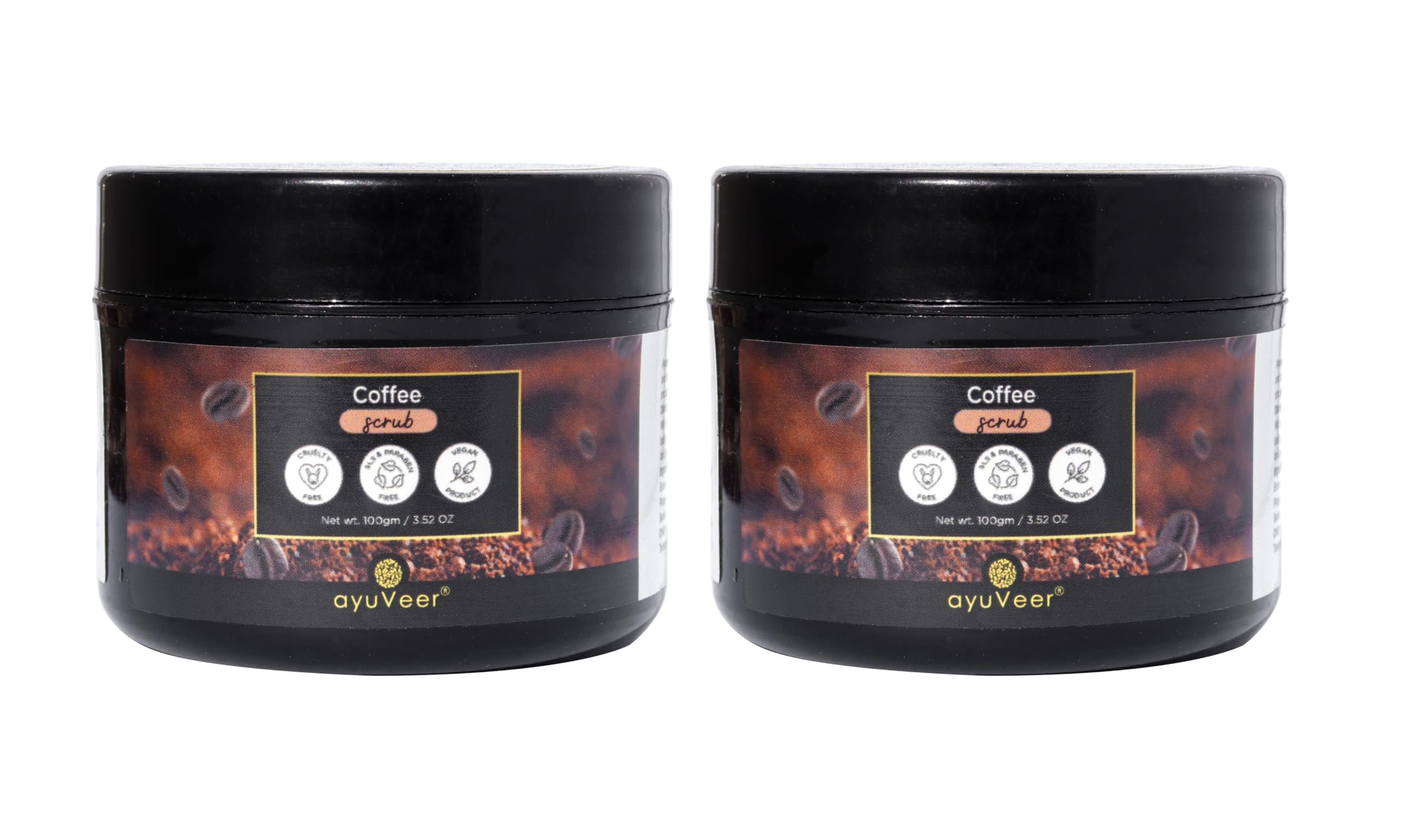 Ayuveer Coffee Body Scrub For Tan Removal & Soft-Smooth Skin | Removes Dirt & Dead Skin | Exfoliating & Brightening Scrub | Blackhead Remover, Whitehead Remover - 100GM Combo (Pack of 2)-image-33