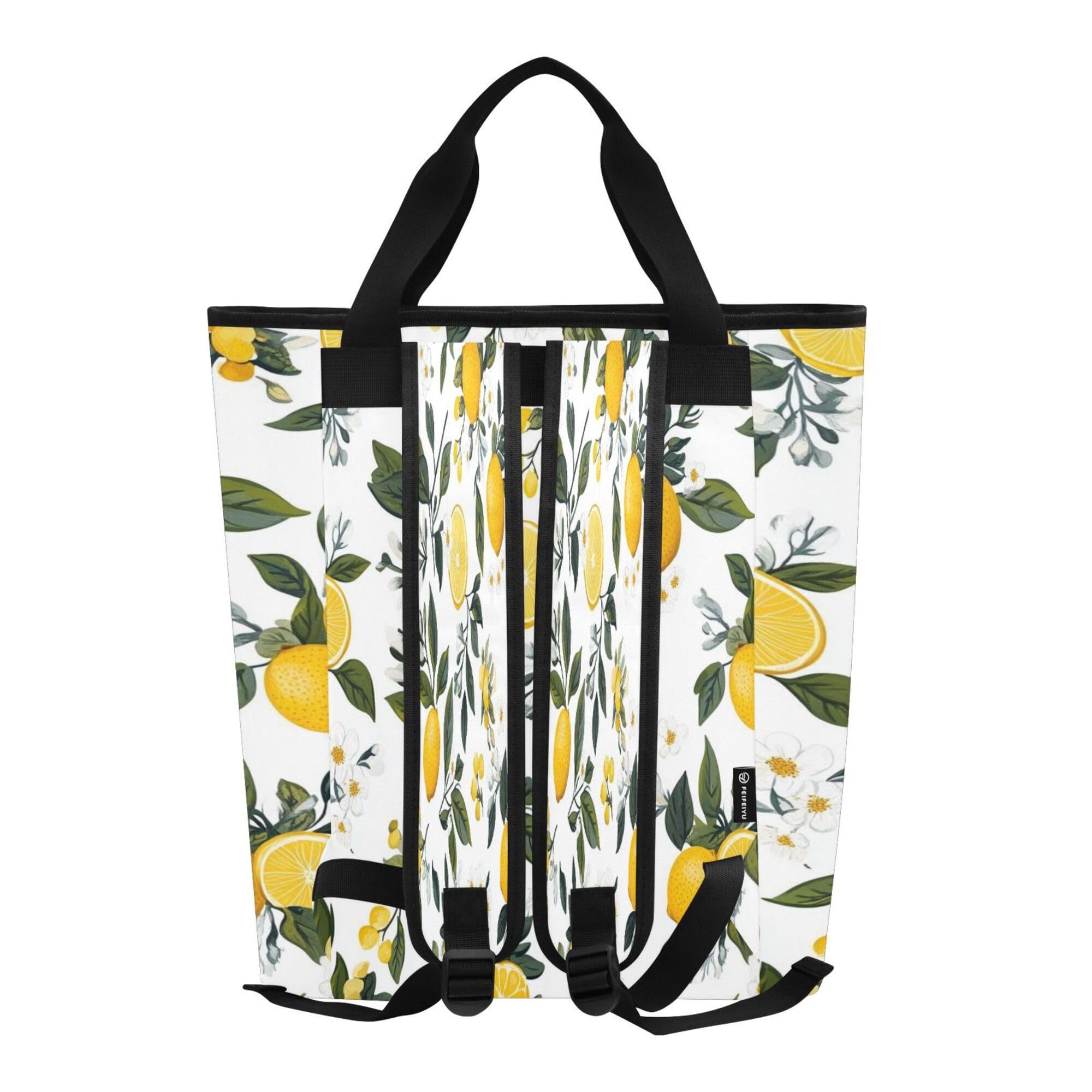 PYBUG Lemon Reusable Insulated Backpack 36 Cans,Large Leakproof Portable Cooler Tote Organizer for Office Picnic Hiking Beach BBQ