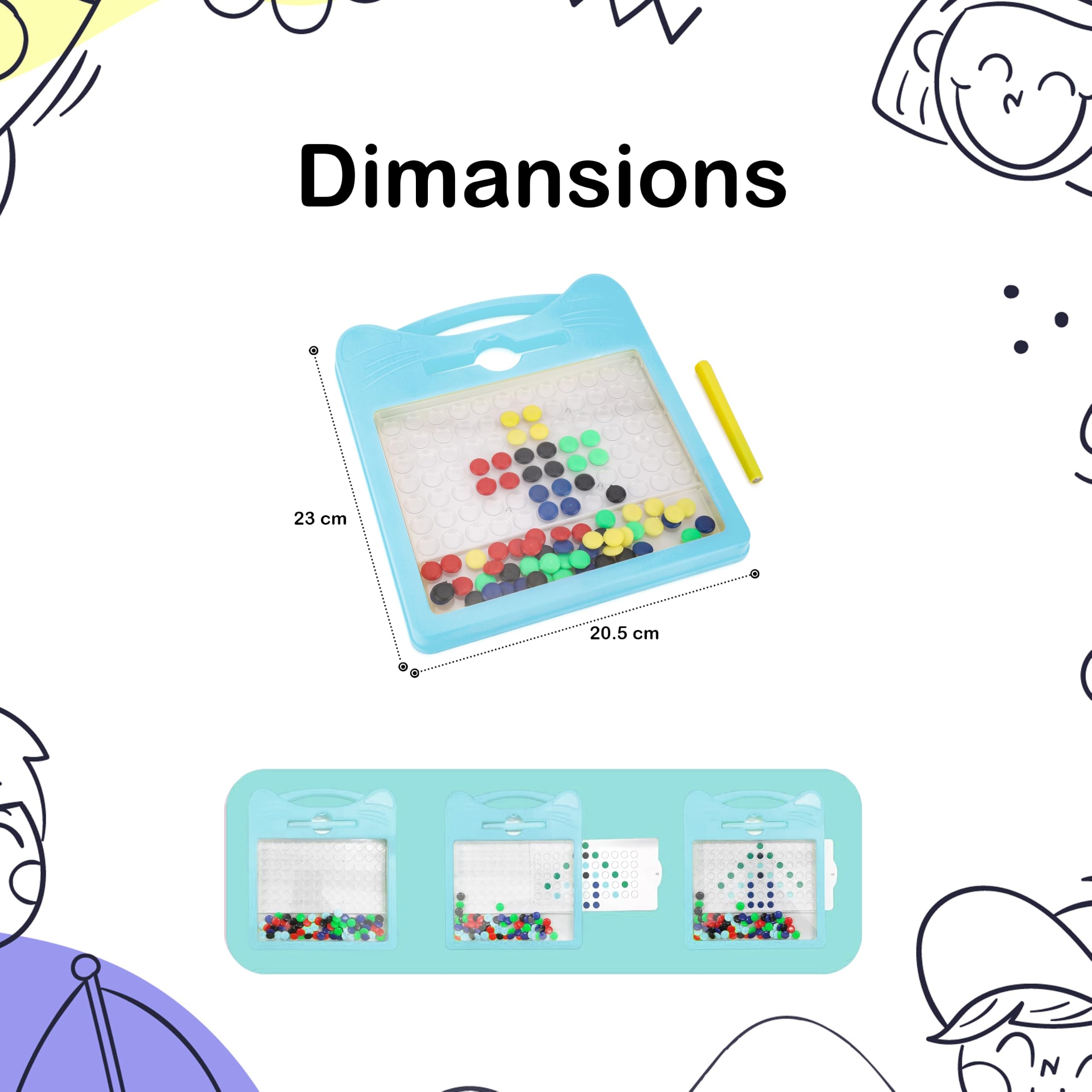 Magnetic Drawing Board for Toddlers - Blue -2