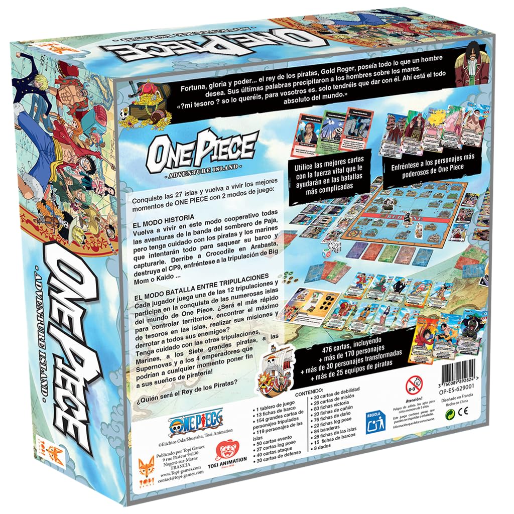 Topi Games One Piece: Adventure Island, Juego de Mesa, A Partir de 8 Años, De 2 a 6 Jugadores, 30-90 Minutos por Partida, Español