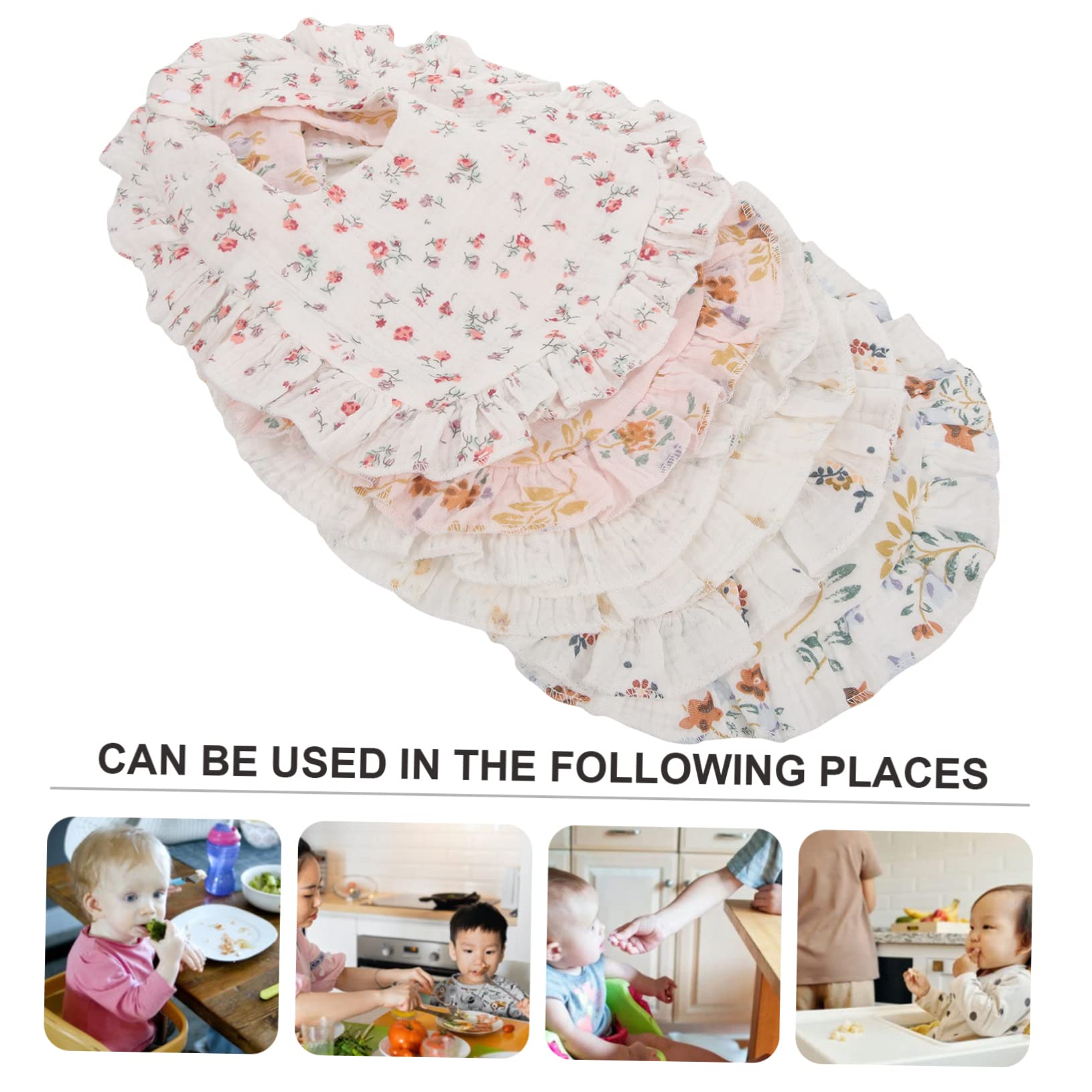 Toyvian 12piezas Baberos De Algodón Para Bebés Ajustables y Reutilizables Para Alimentación y Dentición Diseño Elegante y Absorbente Perfectos Para Niño Niña y Niñas