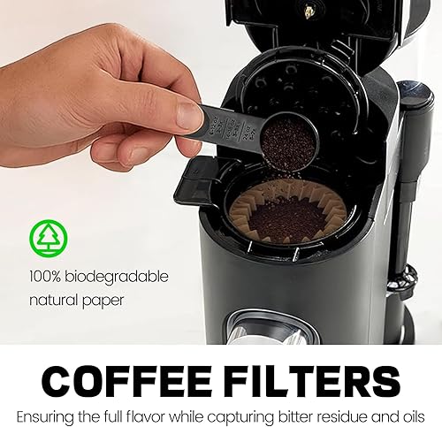 Miniatura 2 de MIMORE Filtros de café  150 filtros de papel de café desechables para cápsulas Ninja y molidos de una sola porción PB041, PB051 (compatible con