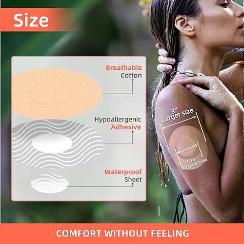 Miniatura 3 de Carbou Parches adhesivos Freestyle, 25 parches transpirables impermeables para sensor CMG para Libre, Enlite, Guardian, cubiertas de sensor