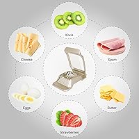 Vista 2 de Cortador de huevos para huevos duros Cortador de fresas (Oro)