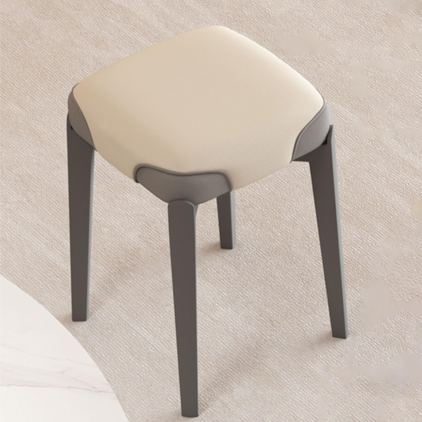 Chaise de salle à manger empilable grise en bois massif pour cuisine et salon contemporain