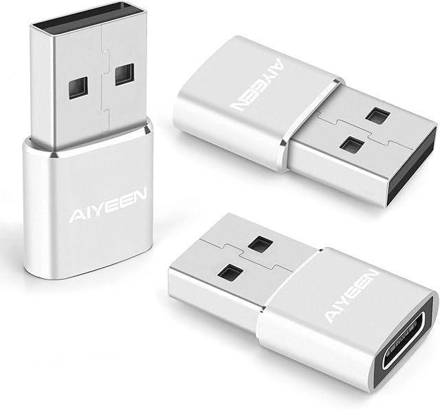 Ulepszony adapter USB C żeński na USB A, konwerter typu C na USB A do Apple iWatch 7, MacBook, iPhone 11 12 13 14 Pro Max, iPad Mini 6, Samsung Galaxy S20 S21 S22 (zestaw 3)