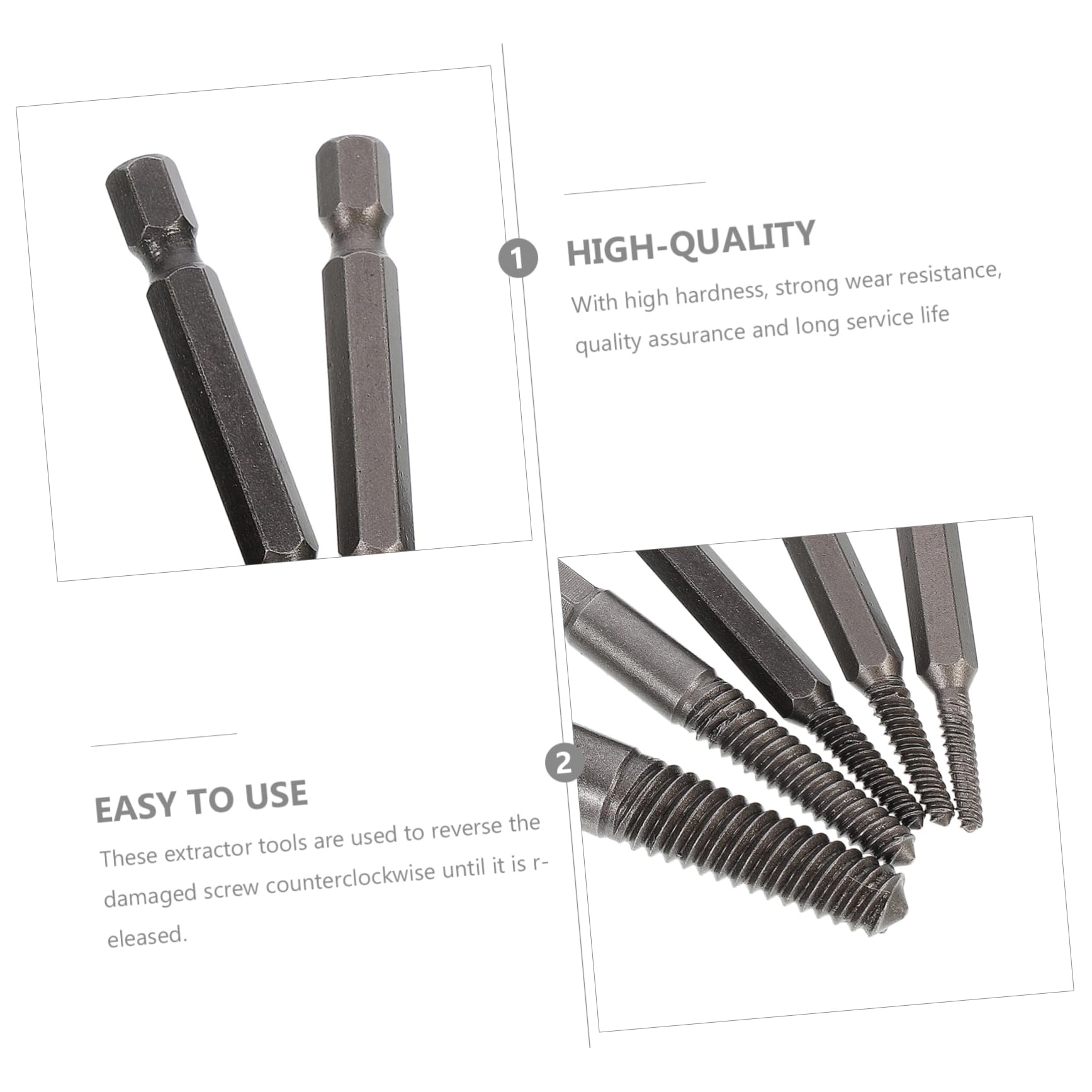 HOLIDYOYO Damaged Screw Extractor Kit Pcs Stripped Screw Remover Bolt Extractor Tool Compact Size for Easy Storage