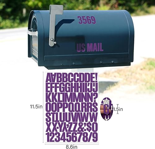 Vista 118 de Calcomanías de letras, 300 piezas, 30 hojas, vinilo autoadhesivo, impermeable, números de buzón, alfabeto para buzón, ventana, puerta, letrero, Negro