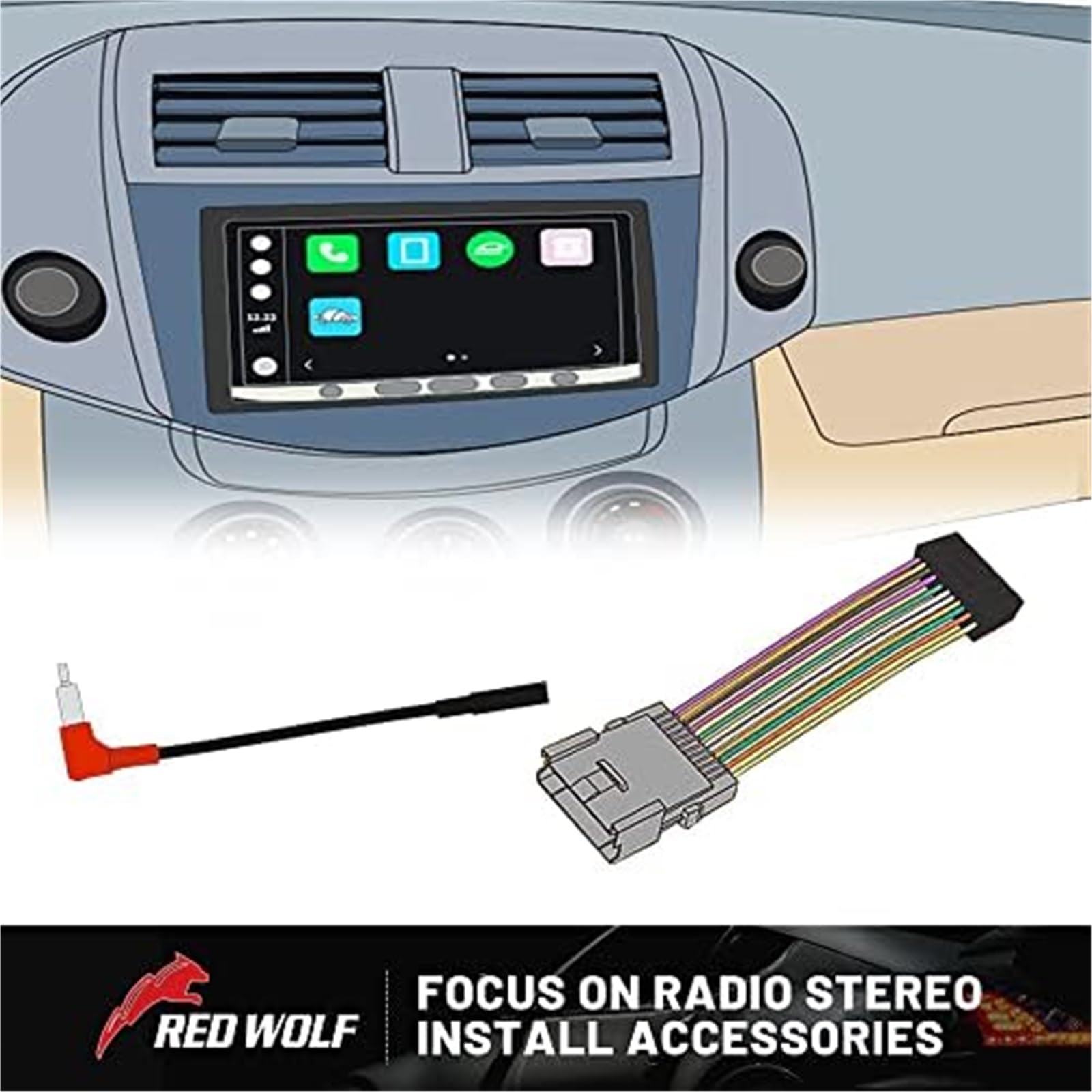 Wiązka przewodów radia samochodowego Wbudowane rezystory chronią akumulator pojazdu przed wymianą, dla, 2006-2018, dla Tundra, 1998-2019 4Runner Non JBL System Install Stereo Head Unit Kabel