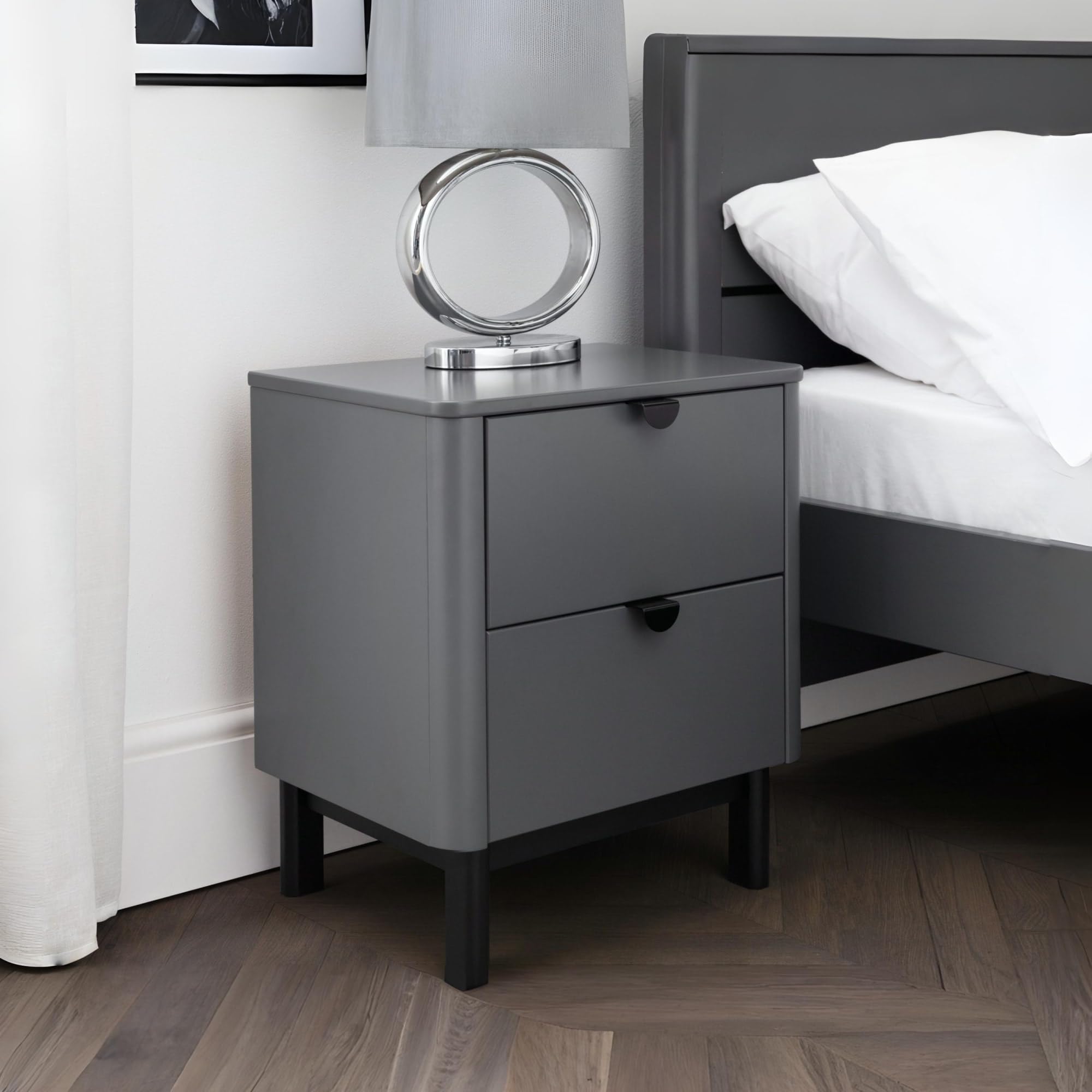 Julian Bowen Chloe 2 Drawer Bedside - Grey