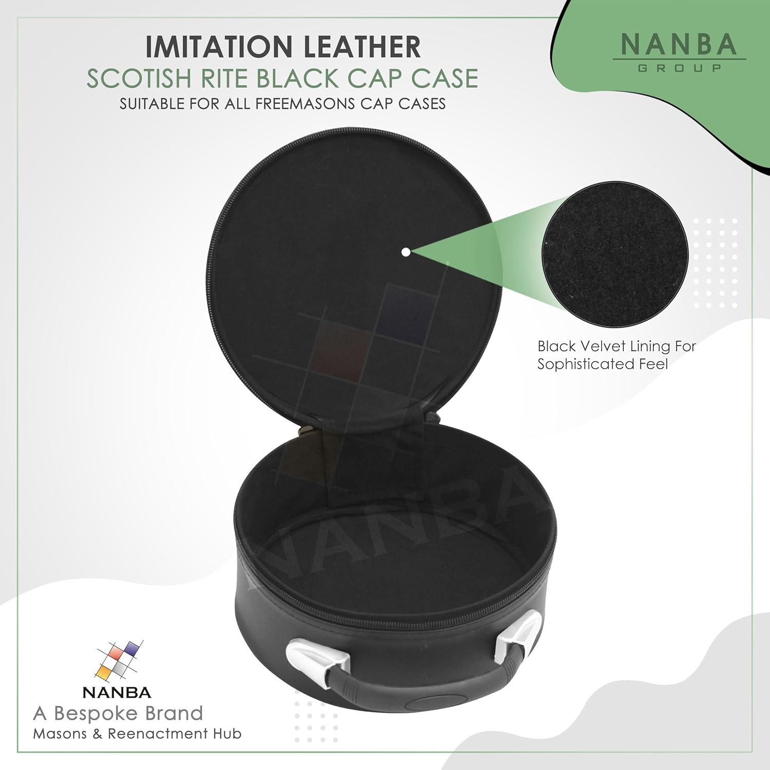 Scottish Rite Masonic Cap Case – Premium Imitation Leather, Portable Fez Storage & Display Box - Hand Embroidery (31st Degree Scottish Rite)