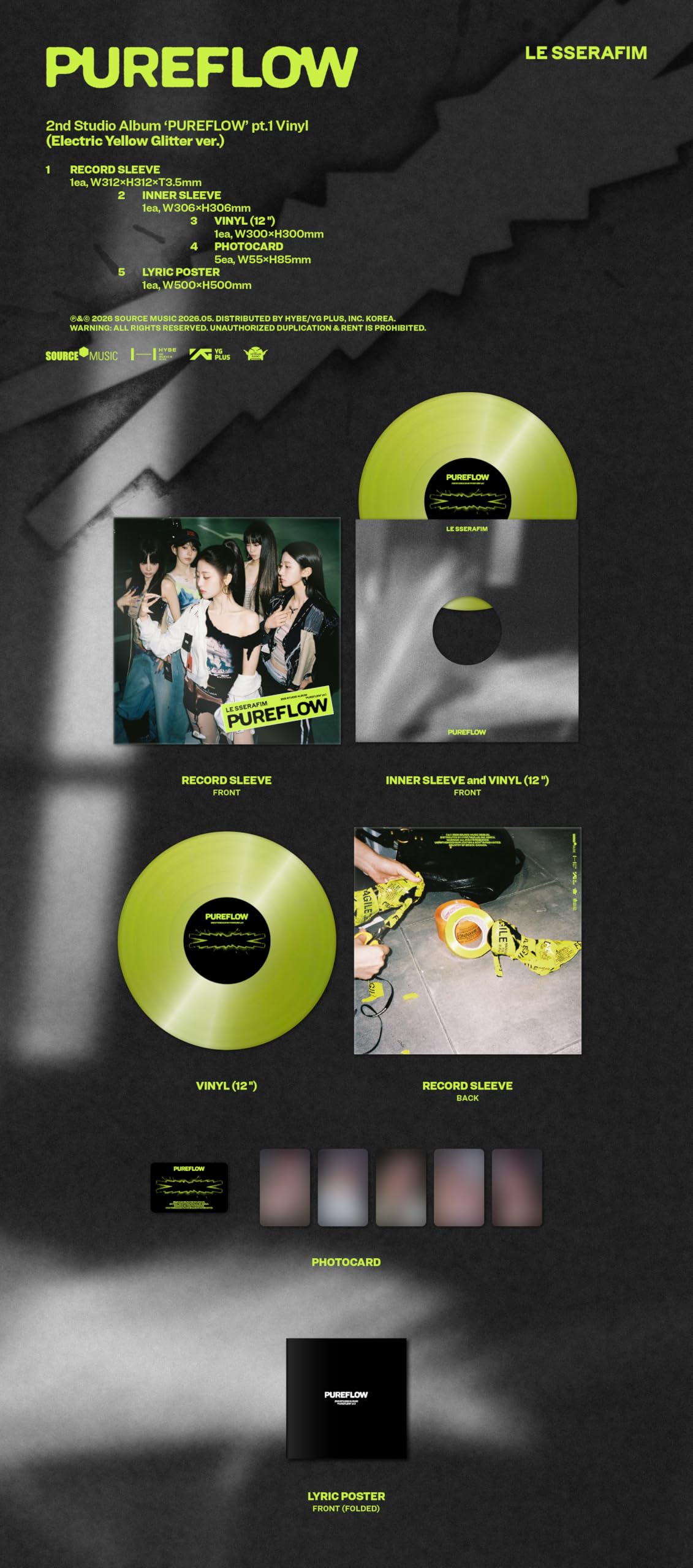 Amazon.co.jp: Le Sserafim - 2nd Studio Album Pureflow Pt.1 Vinyl
