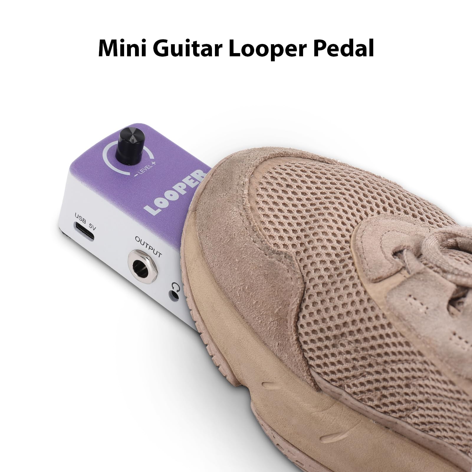 Fafeicy Pedale Looper per Chitarra a Interruttore Singolo Mini, Pedale Effetti in Lega di Zinco Alimentato con Memoria Intelligente da 12 Minuti