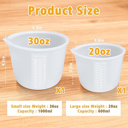 Miniatura 6 de Palksky Tazas de silicona para derretir chocolate, juego de 2 piezas para derretir chocolate (600ml y 1000ml), olla de chocolate para sumergir y