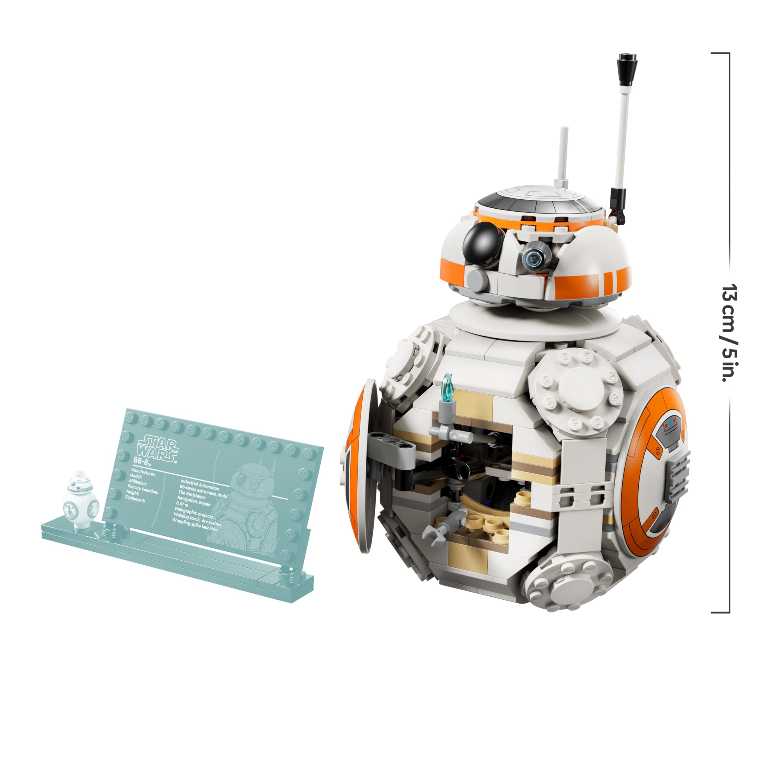 LEGO Star Wars 75452 Droide Astromeccanico BB-8 Kit di Modellismo - Action Figure Giocattolo con Testa Rotante - Decorazione per la Camera da Letto - Regalo per Ragazzi, Ragazze e Fan da 10 Anni in su