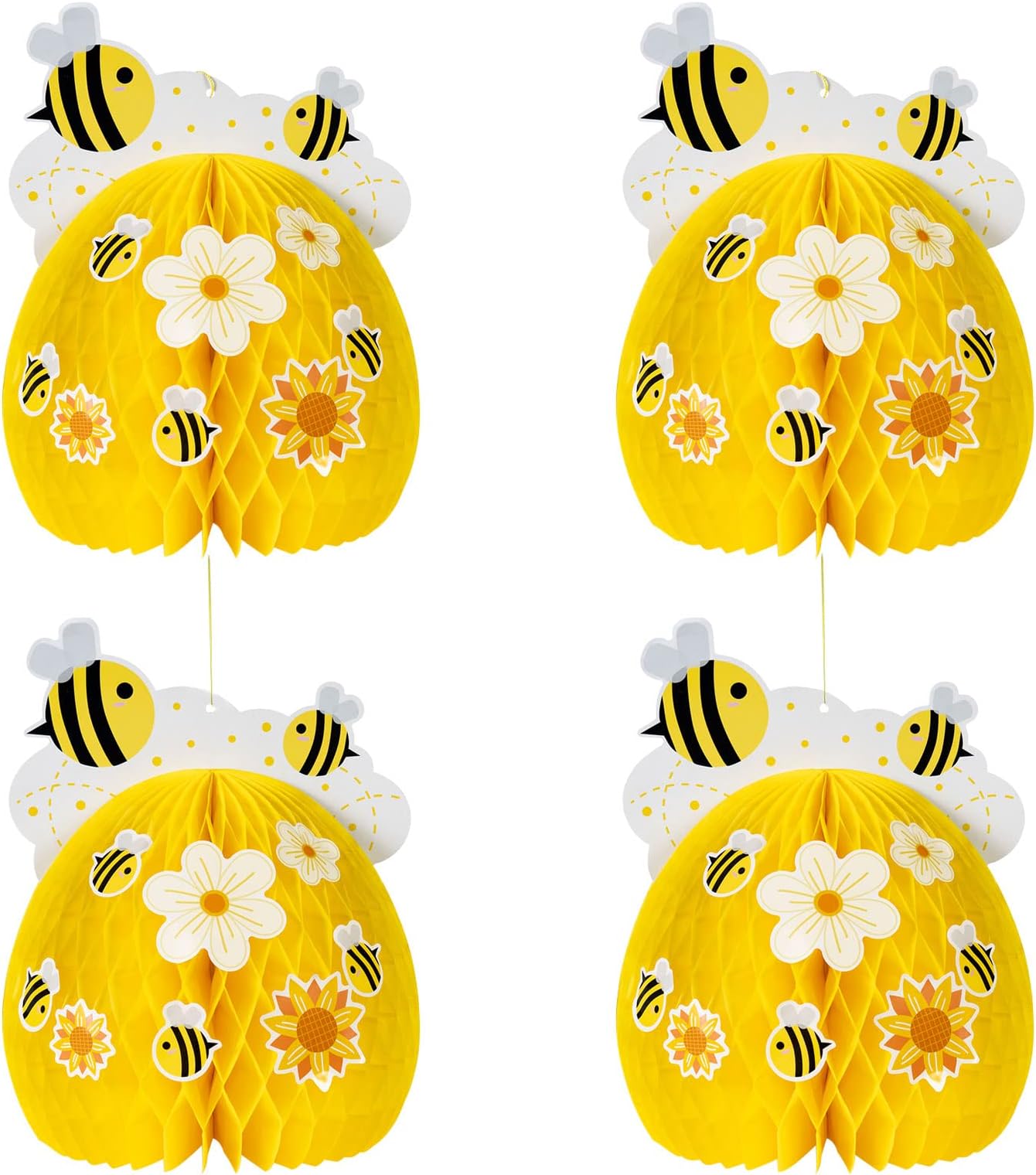 Yellow Honeycomb Ball Bee Centerpieces for Tables, Honeybee Bumblebee Baby Shower Table Decorations for What Will It Bee Gender Reveal Party Supplies