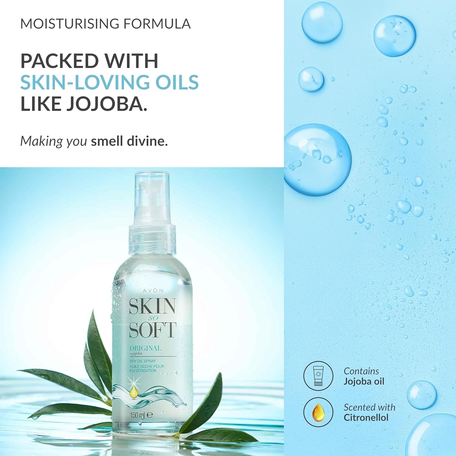 Avon Skin So Soft Original Dry Oil Spray 4 x 150ml.