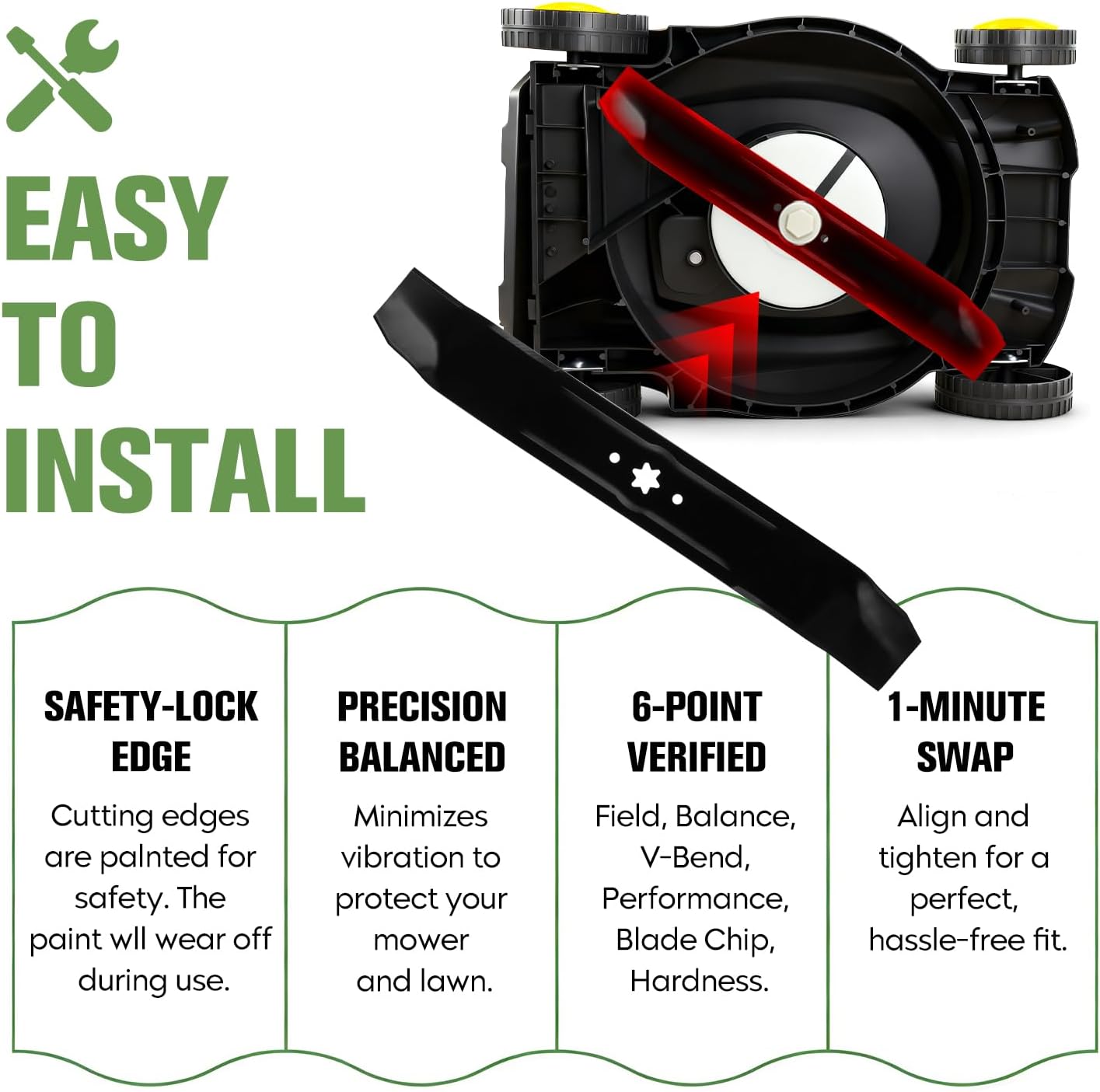 Lawn Mower High Lift Blades Replace for MTD 942-0616A 742-0616A Cub Cadet 742-04126 RZT-42 RZT42 Toro 112-0315 Cub Cadet 490-110-C109 490-110-C122 742-04087 942-04087 2 Pack