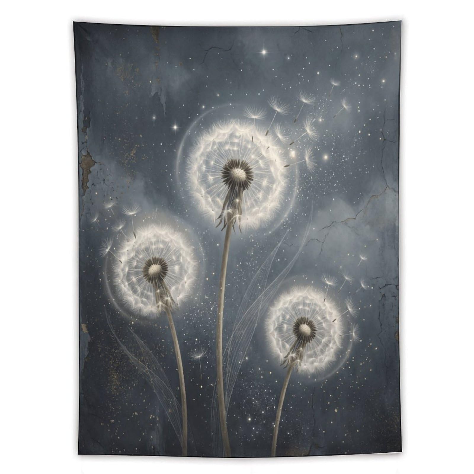 H3B8U2Y5 Dandelion Glow Wall Tapestry, Botanical Watercolor, College Dorm