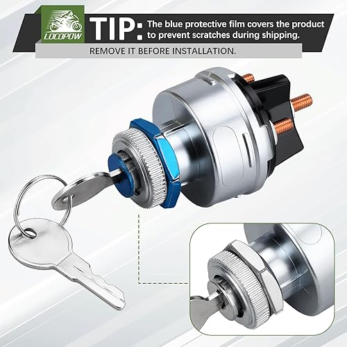 Miniatura 7 de LOCOPOW Interruptor de llave de encendido, interruptor de encendido universal de 4 posiciones, 12 V, apto para automóvil, carretilla elevadora,