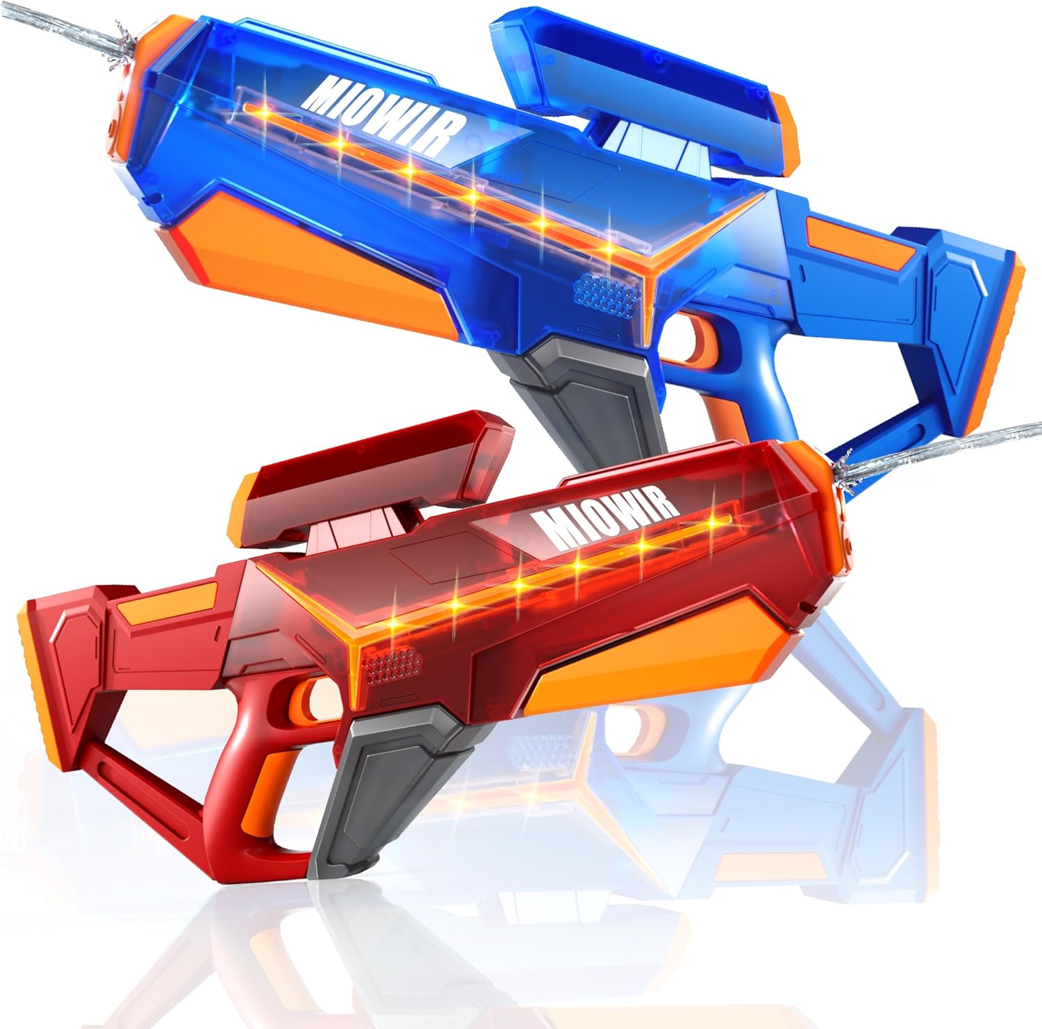 Electric Water Gun for Adults Kids - 2 Pack Powerful Automatic Squirt Gun Long Range Large Capacity, Auto Water Blaster Summer Outdoor Pool Beach Toys Gifts for 6 7 8 Year Old Boys Girls(Blue+Red)