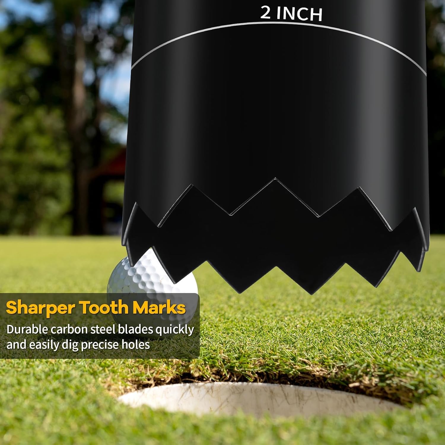 Portable Golf Hole Cutter with Detachable Handle USGA Standard 2Inch 4Inch and 6Inch Holes Digger Tool Carbon Steel Putting Green Hole Cutter for Backyard Lawn Garden Outdoor Golf Practice Training