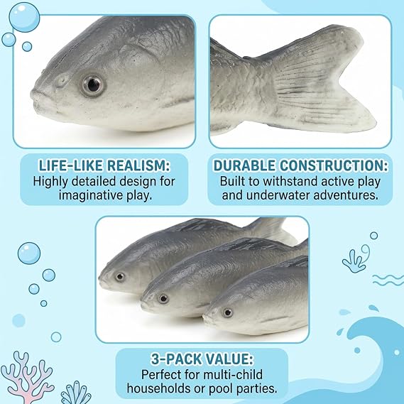 3 Pieces Fake Fish Realistic Model, Lifelike Fake Fish, Simulated Plastic Fish, Elegant Fish Ornament, Household Decorative Toy Fish