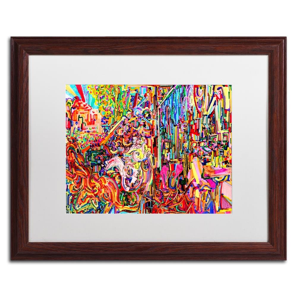 Awe Rides A Burning Steed by Josh Byer, White Matte, Wood Frame 16x20-Inch