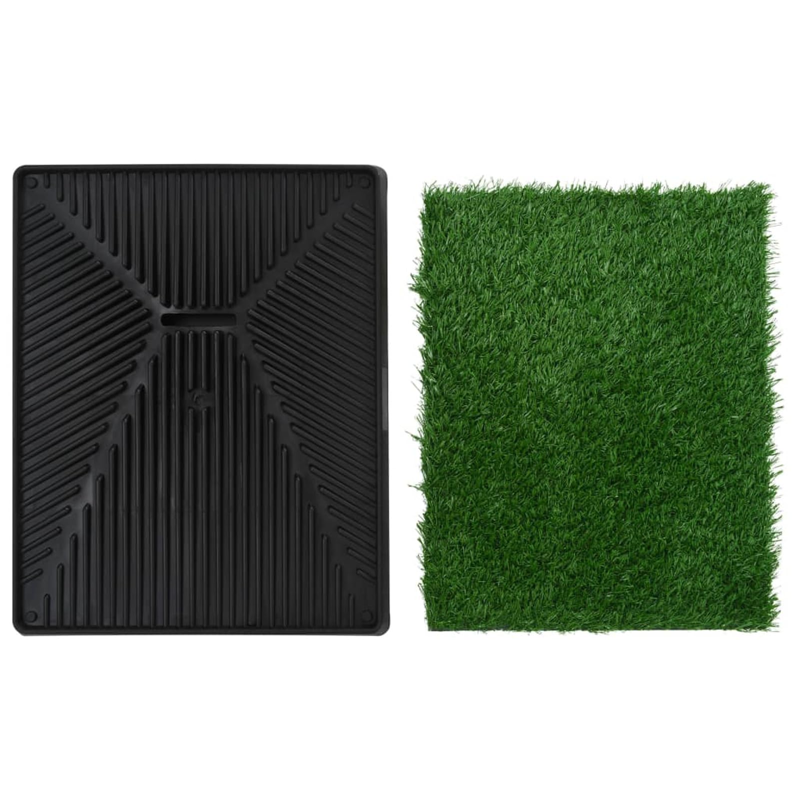 Toilette Animali con Vassoio e Prato Finto Verde 63x50x7cm WC,Materiali per l'addestramento dei Cani,Tappetini igienici per cani-170766