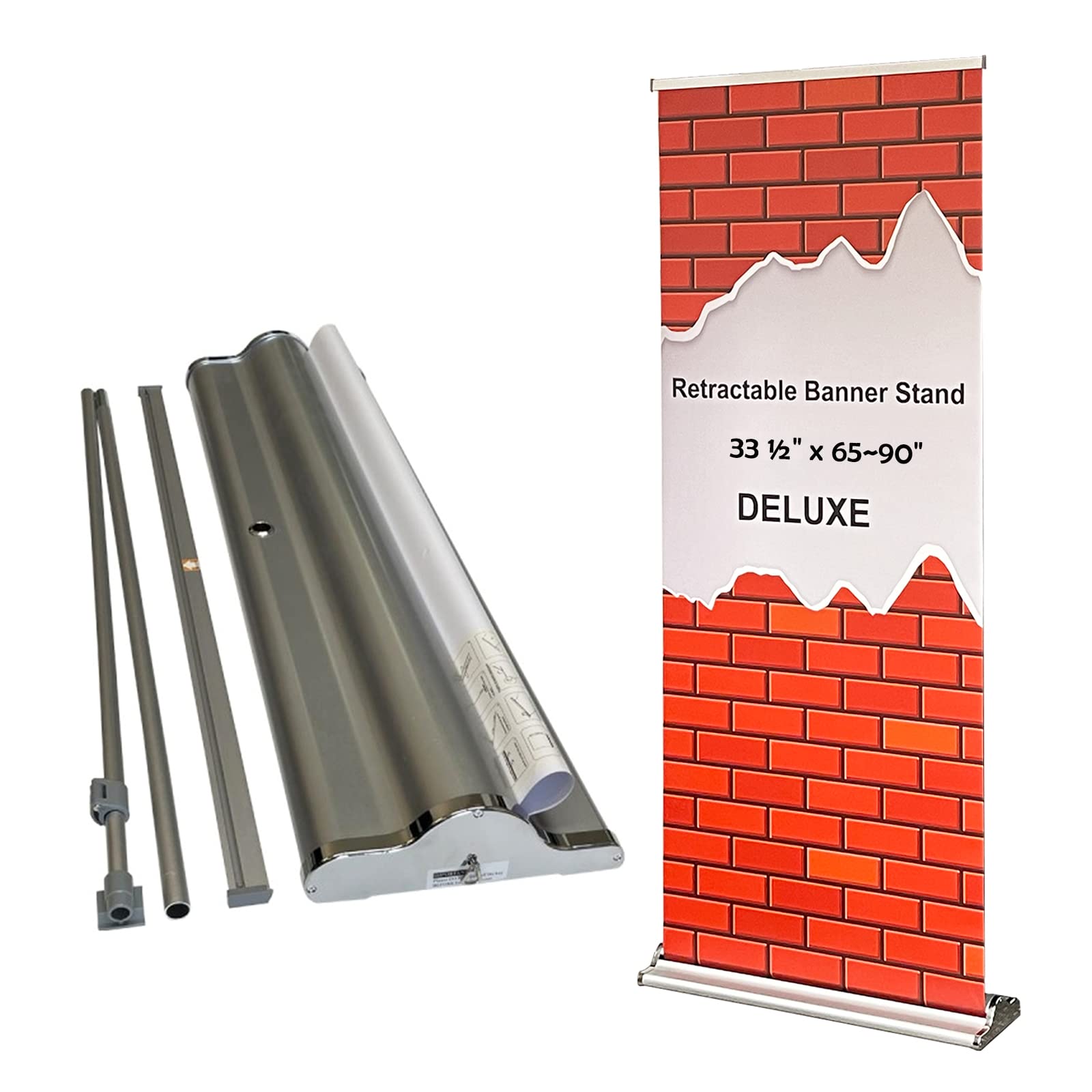 NANYANG 36" x 65~90 INCHES，Deluxe Retractable Banner Stand with Padded Canvas Bag (Stand ONLY)