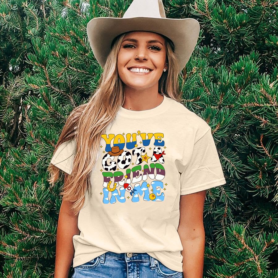 You've Got A Friend in Me Shirt Women Funny Letter Print Friends Tee Casual Vacation Holiday Graphic Tops2