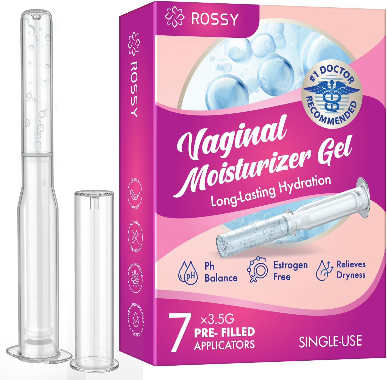 Moisturizing Vaginal 7-Pack Applicator for Women: Vaginal Dryness Solution for Feminine Health - Relieves Itching & Odor PH Balance for Intimate Care