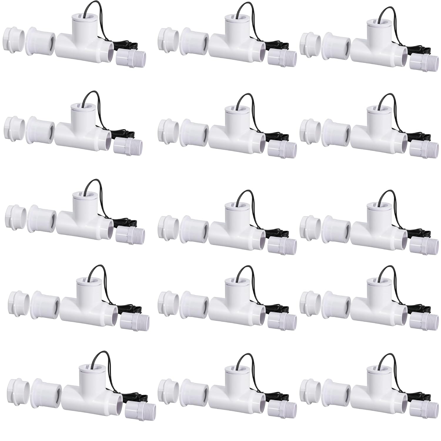 SS1 Float Switch Condensate Overflow Switch with 3/4 Inch Adaptor and 6FT Wire for HVAC Drain Pan Condensate for condensate Overflow Detection (15Pack)