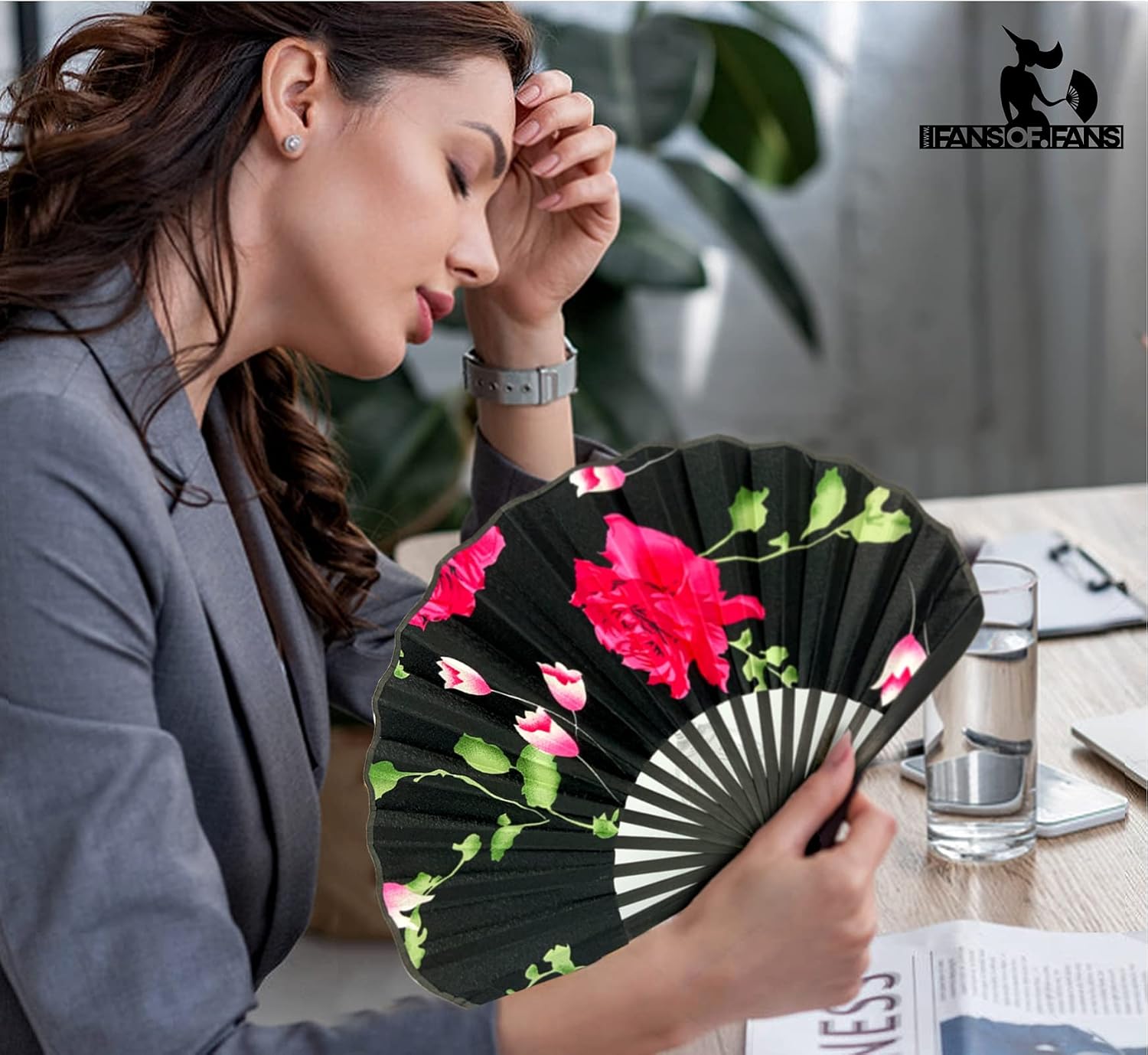 Ascot Style Elegant Silk Fans (AS16)