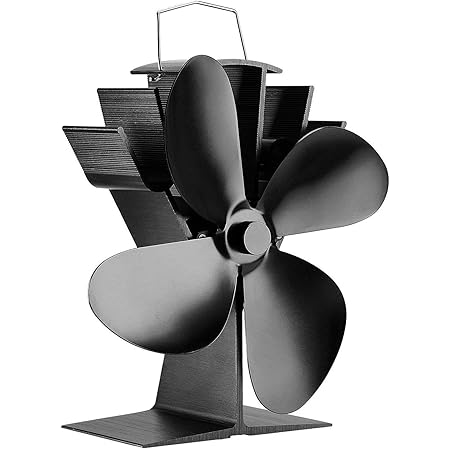 Amazon 19改良版放熱設計ファンブレード 耐久性抜群 おしゃれ ロケットストーブサーキュレーター 薪ストーブアクセサリー 暖房器具 空気循環 50 400 で動作させる 薪ストーブファン エコストーブファン 温度計付き 暖炉用品 アクセサリ