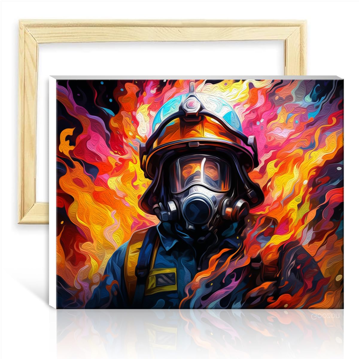 TANGFEIY Painting by Number Kits Firefighter DIY Paint by Number with Brushes and Acrylic Pigment Kits on Canvas for Wall Art Decor DIY Frame(40x50cm) — image 1