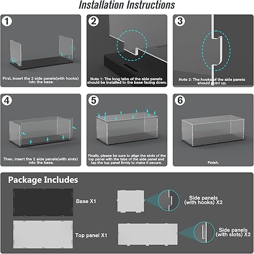 Vista 56 de Choowin Vitrina de acrílico para Lego Infinity Gauntlet 76191 para Lego Gauntlet 76223 para Lego Display Estuches de acrílico transparente grueso