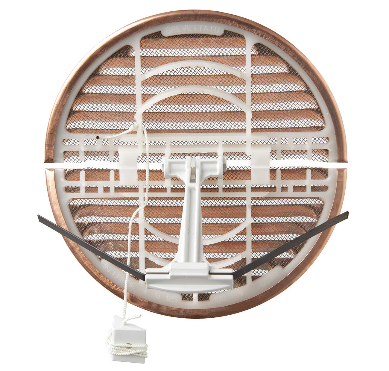 La Ventilazione GRADF160R Griglia di ventilazione tonda pieghevole in rame con rete antinsetti, diametro 175 mm