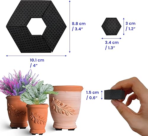 Miniatura 3 de SNAIL GARDEN 40 patas invisibles para maceta, hexagonales, componibles, para macetas, múltiples estilos, almohadillas de jardinería antideslizantes
