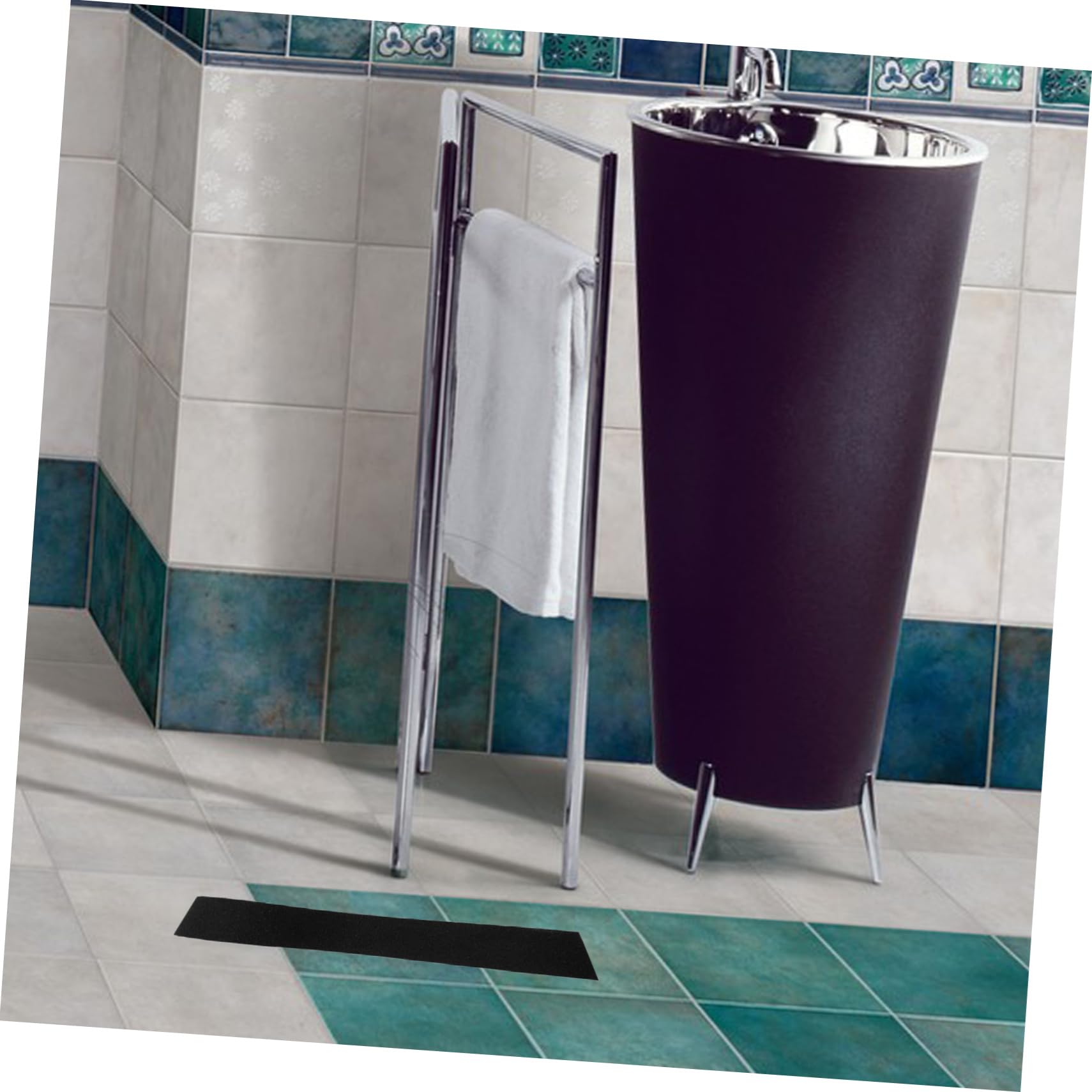Nastro Antiscivolo per Gradini Nero in Pvc 1 Rotolo 10 M | Striscia Adesiva Forte Tenuta, Resistente All’usura, per Pavimenti e Scale Interne