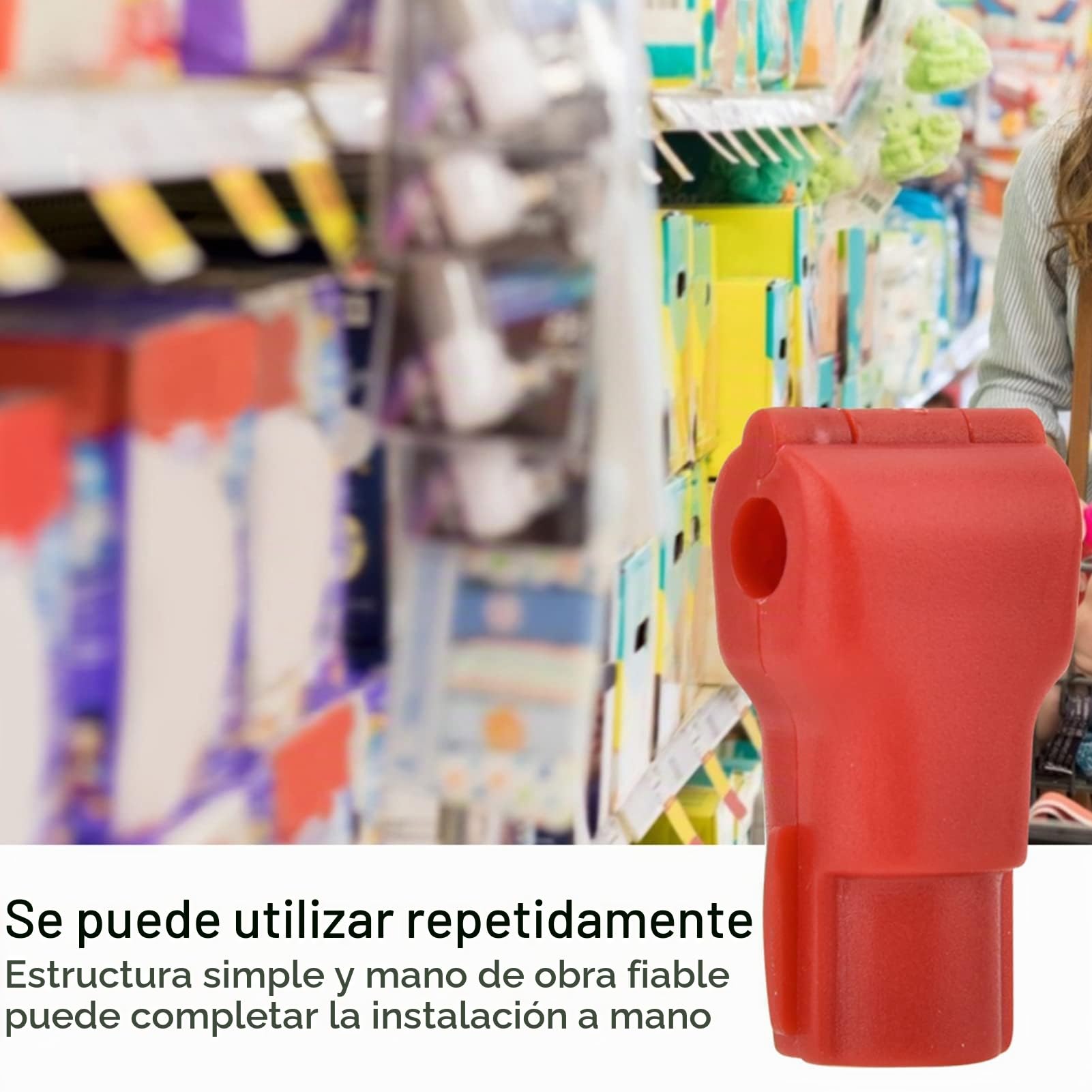 100 U.S. Ganchos antirrojo Ganchos antirrobo Bloqueo de seguridad para tiendas minoristas y hogar, Ganchos para tablero con apertura de 7mm, color rojo (apertura 7mm)