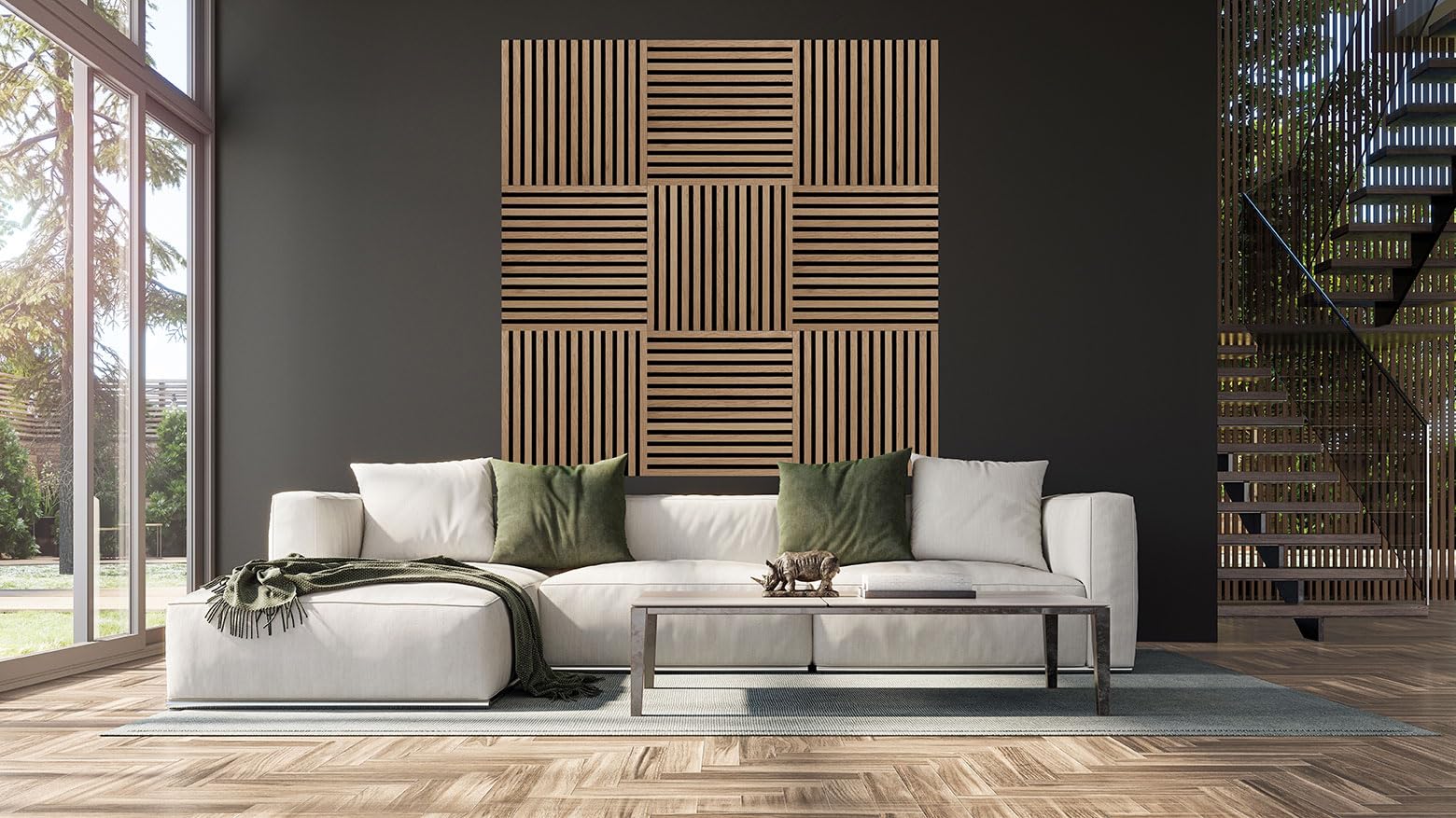 Fibrotech 2344641 Pannelli Quadrati acoustico-Quercia, Rovere Chiaro