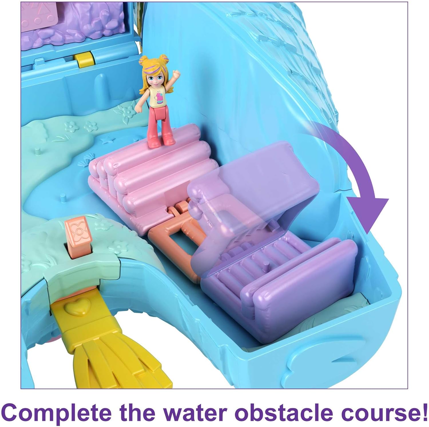 Polly Pocket Pajama Party Playset, 25 Toy Surprises, Pop and Swap Toy Accessories, 2 Dolls, Toys for Ages 4 and Up, One Playset, HHX74