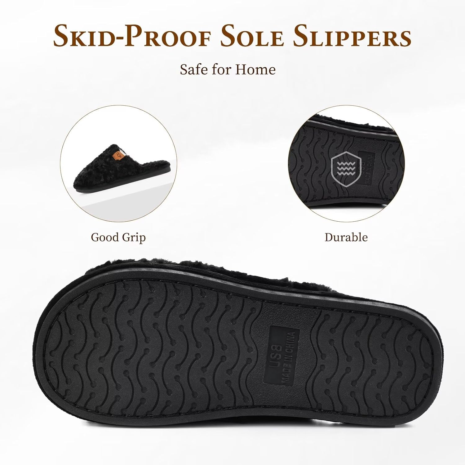 OOW Women's Fuzzy Slippers for Indoor,House Shoes with Memory Foam,Plush and Cute Slippers for Women - Image 5