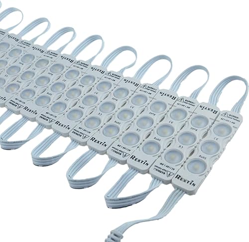 Miniatura 3 de REXTiN Super brillante 110V 100pcs nuevo modelo 2835 3 LED módulo rojo 120-150LM por módulo impermeable luz decorativa para letreros de letras