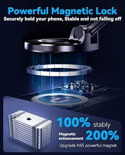 Miniatura 3 de Soporte magnético para teléfono de automóvil de absorción al vacío, adecuado para teléfonos iPhone y Android, soporte de ventosa ajustable de 360