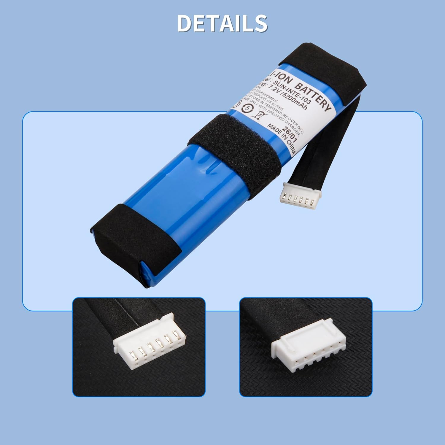 5200mAh GSP-2S2P-XT3A Replacement Battery for Xtreme 2 Xtreme 3 Waterproof Bluetooth Speaker (Part No: XPart NO Xtreme2 2INR19 66-2 SUN-INTE-103)