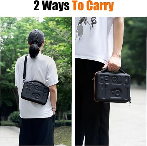 Miniatura 8 de Cwatcun Estuche de transporte para cámara de acción para GoPro HeroDJI Osmo Pocket 3Action, funda de transporte impermeable, bolsa de hombro, funda