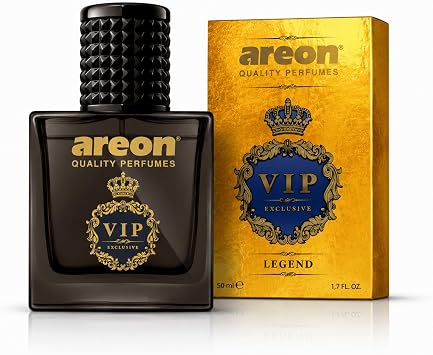 AREON Legend Gold Car Perfume Spray - 1.7 Fl Oz Glass Bottle Air Freshener - Long-Lasting Fragrance for Car Interior - Premium Auto Air Freshener - Elegant Scent 50ml