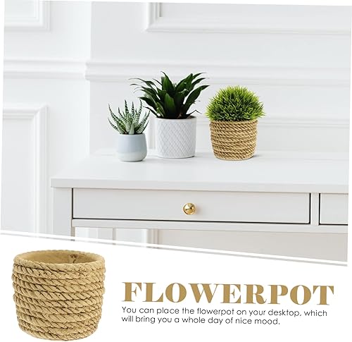 Miniatura 9 de Happyyami 2pcs Cement Flower Pot Small Indoor Plant Pots Plant Stands Indoor Planter for Indoor Plants Small Container Ceramic Plant Pots Indoor
